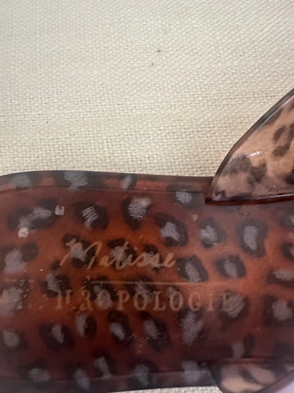 Matisse Anthropologie Leopard Print Cross-Strap Slide Sandals - Brown/Tan - Picture 2 of 3